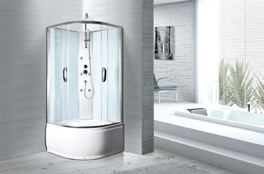 Белые кабины ливня ванной комнаты профилей крома подноса ABS 900 x 900 x 2350 mm